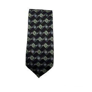 Croft & Barrow Men's Geometric Pattern 100% Polyester Neck Tie Green